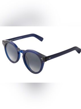Illesteva Leonard II Sunglasses Blue Acetate Handmade France w/ Case unisex fit